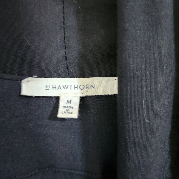 41 Hawthorn Sweater Cardigan Womans Med Relaxed Rayon Blend Faux Leather Black - Picture 5 of 7